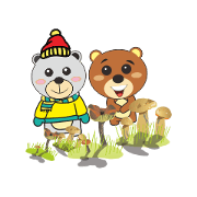 Gray bears wonderful daily life
