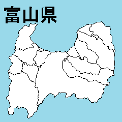 Sticker of Toyama map