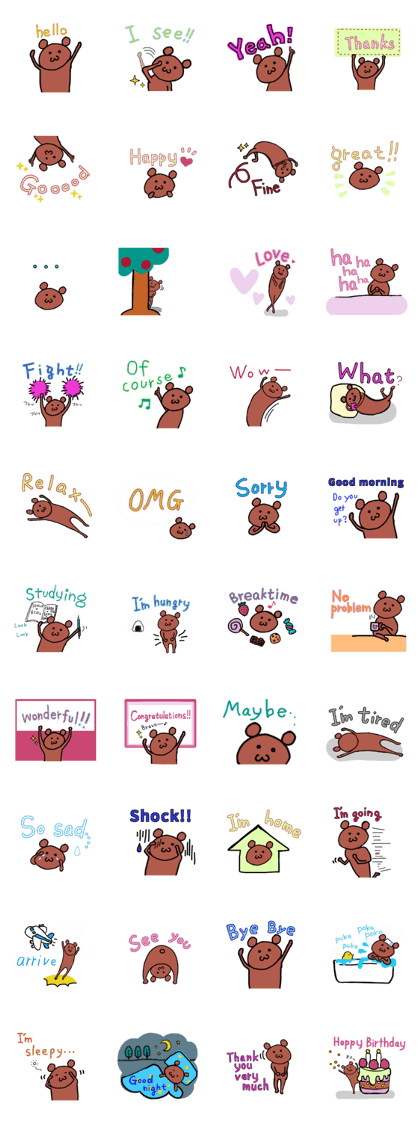 Relaxed English Bear Sticker