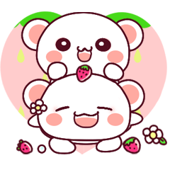 ♡หมีขั้วโลกปุย♡สีชมพูทั้งความรู้สึก♡