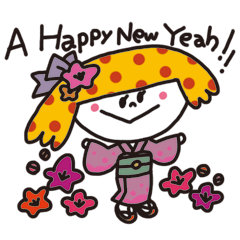 Kimi-chan's New Year greeting sticker