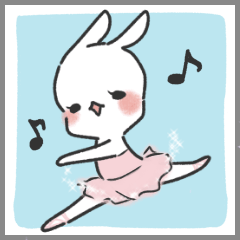 Sweet Sticker of Rabbit ballerina
