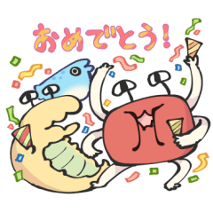Pufferfish and crab man Sticker
