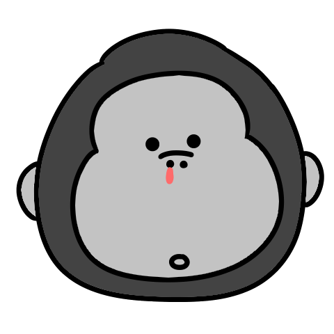 Surreal mini gorilla pop-up sticker