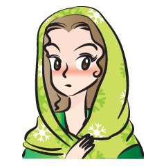 green scarf beauty