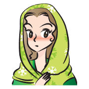 green scarf beauty