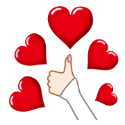 Heart mark & Hand