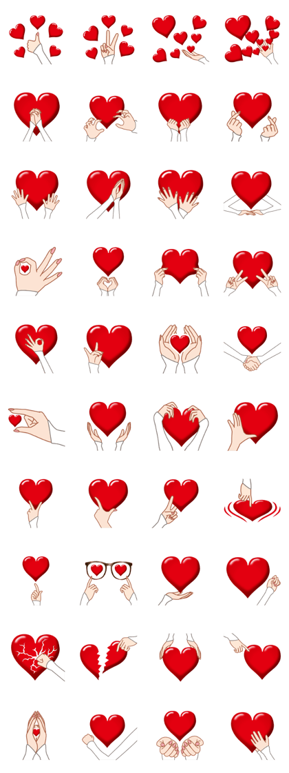 Heart mark & Hand