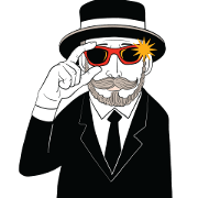 mr. mustache in black suit