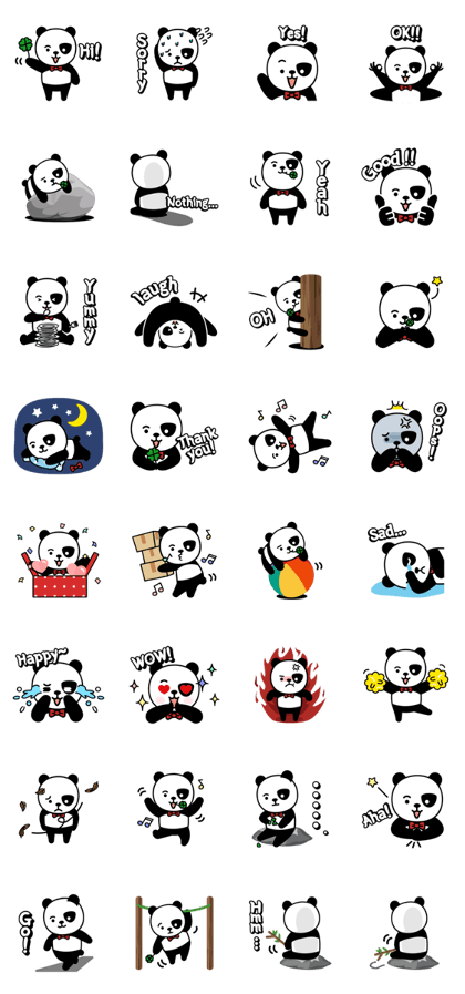 Lazy panda stickers(global)
