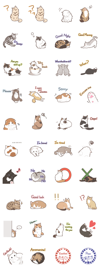 Cat full stickers for cat lover<English>