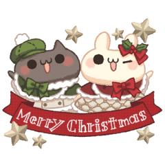 背景が動く しろとくろ ぱーと1 クリスマス Line スタンプ Line Store