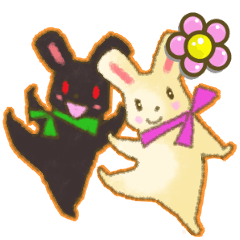 Memo pad of white and black rabbit