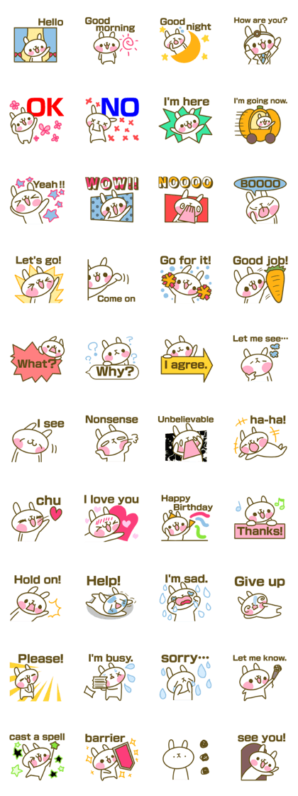 Rabbit's English sticker