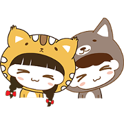 Girl Cat & Boy Dog