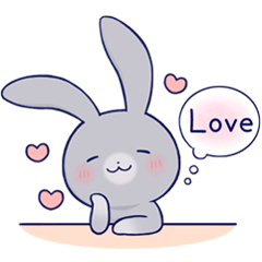 Lovey-dovey rabbit Gray rabbit ver 4
