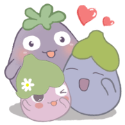 Three little eggplants in English