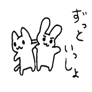 Stylishly rabbit and relaxing cat