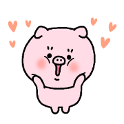 Sticker of "pu-ko" of a pretty pig