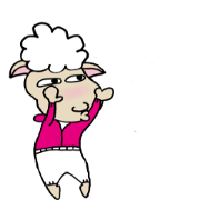 pretty sticker which work white sheep