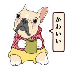 French bulldog and Tea Sticker