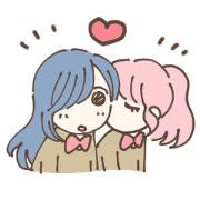 Peaceful high school girl couple sticker