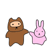Tanu-P & Usami (raccoon dog & rabbit)3