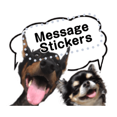 Chihuahua &  Doberman Message Stickers