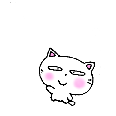 冬スタンプ　白猫のミャウ