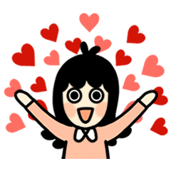 The Black-Haired Girl Animated Stickers