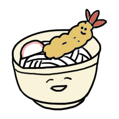 Udon and shrimp and sometimes kamaboko