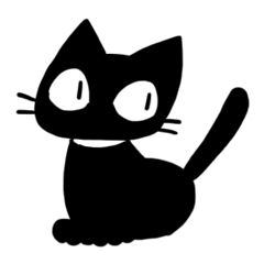 黒猫のスタンプ（English）