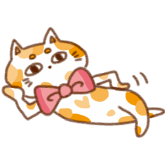 Cat with big ribbon
