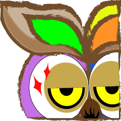 Strange colorful owl