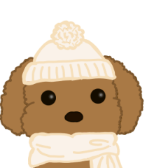 cute toy poodle lovely Wintersticker