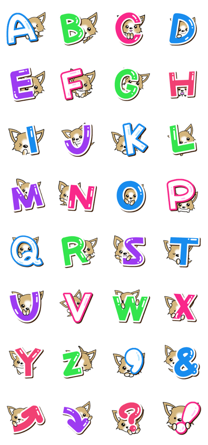Chihuahua's Sticker! (Alphabet) Chihuahua's Sticker! (Alphabet)