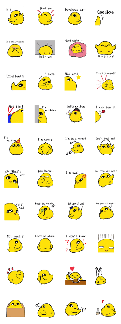 Chick sticker:English version Chick sticker:English version