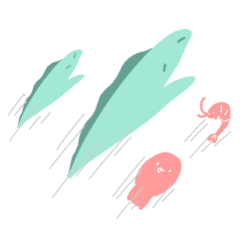 Cute stickers of moray eel 9