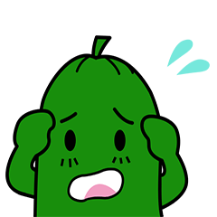 Cute happy small cucumber