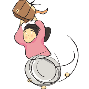 Maney and her lucky cat Maney and her lucky cat