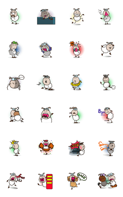 Funny and Fluffy-white Sheep Animated