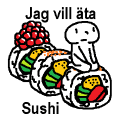 (瑞典語)這裡有你想吃的壽司嗎？