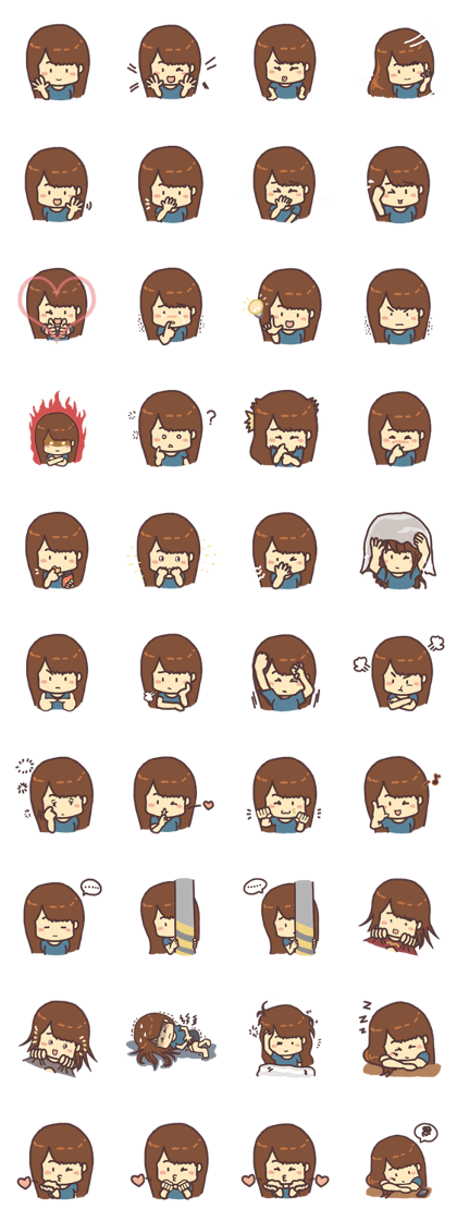 Girl Stickers for Daily Talk Girl Stickers for Daily Talk