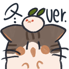 Cat Ten-san sticker. Winter version