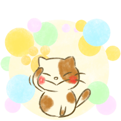 fluffy cat + pastel