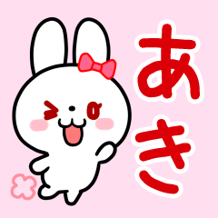 The white rabbit with ribbon for "Aki"