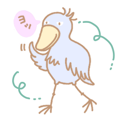 A gentle shoebill sticker.