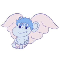 Angel Baby with Pink Wings