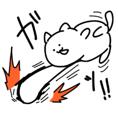 White cat-YURUNEKO Sticker