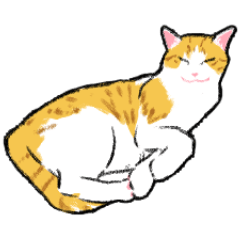 Brown and white cat greeting Sticker